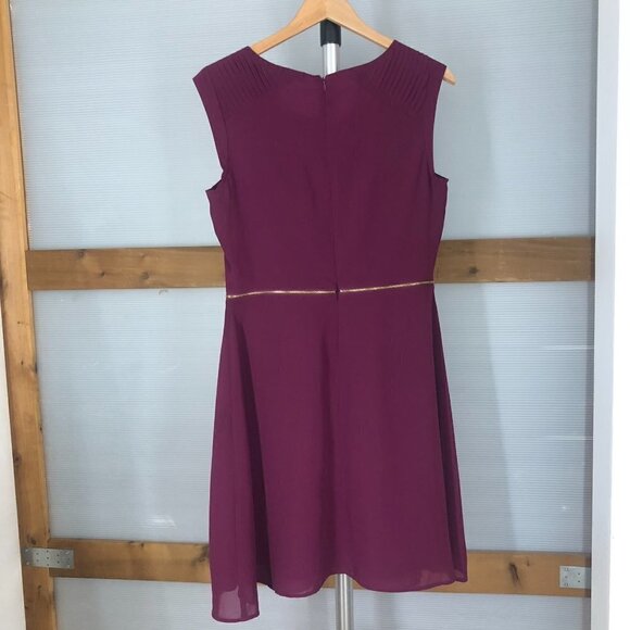 Ricki's Purple‎ Sleeveless Gold Zipper Fit & Flare Dress Sz 8 - Picture 6 of 11